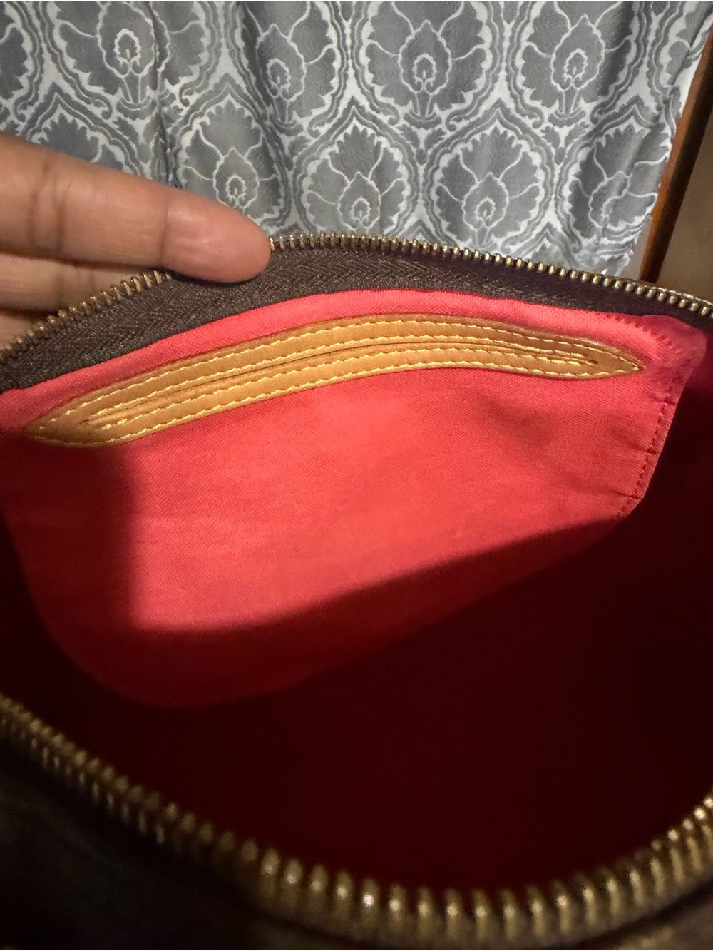 Louis Vuitton Brown Monogram Speedy with Pink V Graphic - Picture 15 of 16
